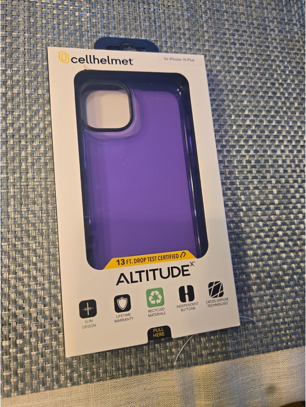 CellHelmet Fortitude MagSafe Case for Apple iPhone 15 Plus - Purple Clear